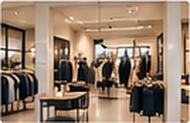 Clothing boutique with apparel racks